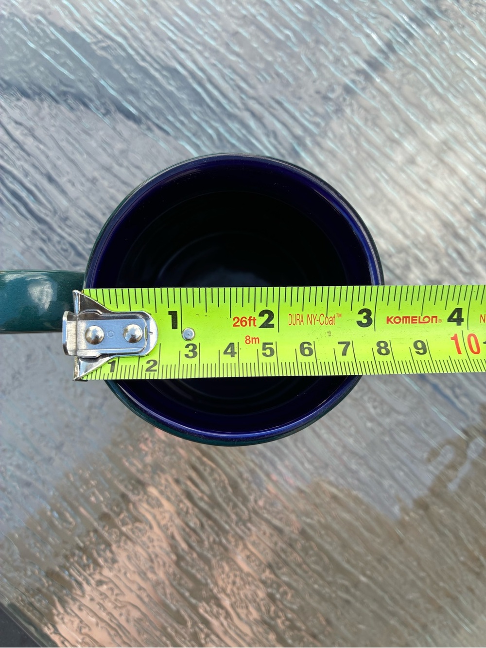 Gibson Housewares Green Blue Two-Tone Speckled Belly Shape Mug - Picture 7 of 8